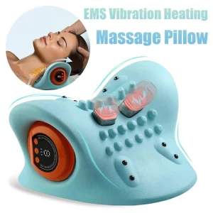 Electric Neck Cervical Traction Massager Vibration Kneading Massage Pillow